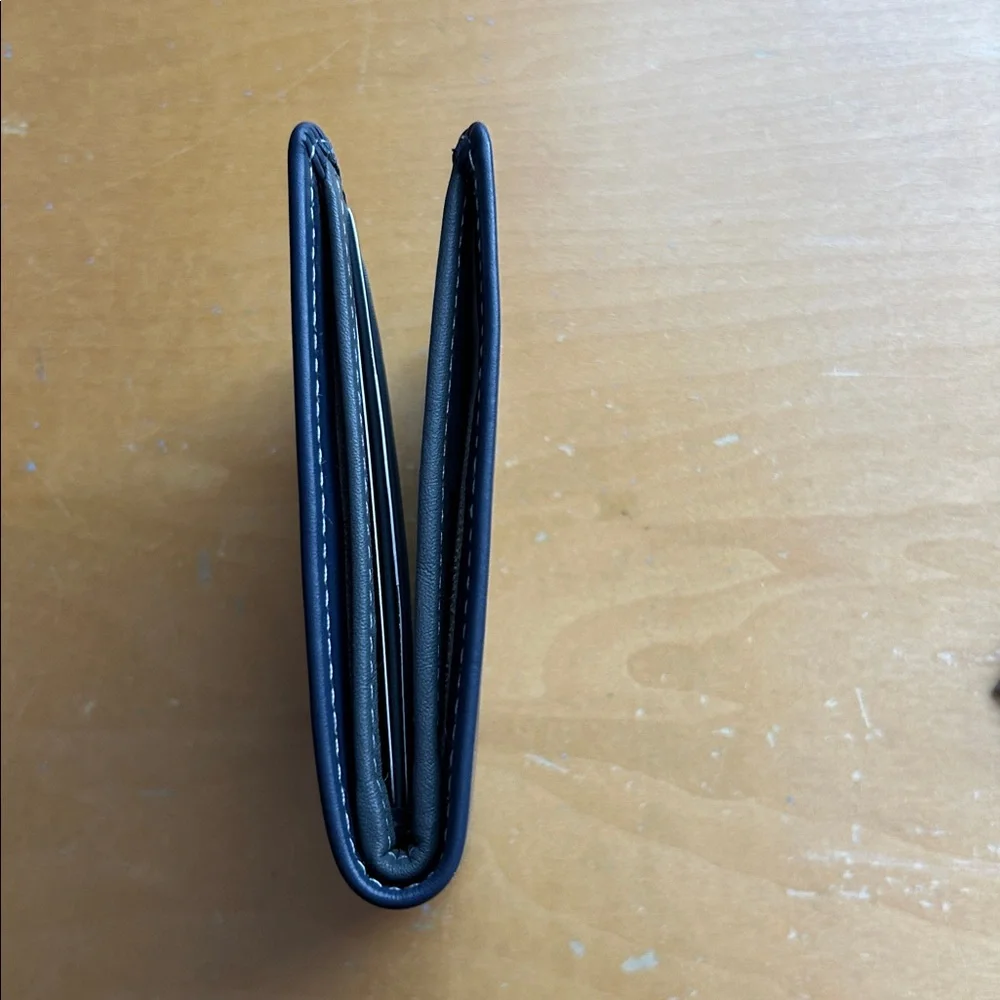 Navy / Grey Leather RFID Wallet - Picture 7 of 10